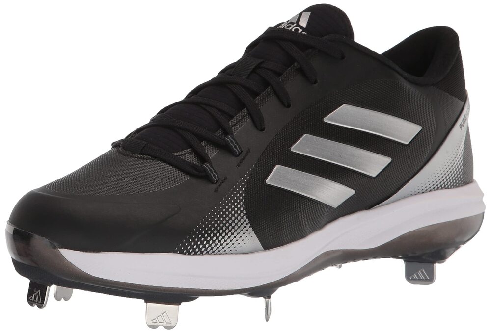 Adidas Women's Purehustle 2 Softball Shoes, Black/Silver Metallic, 9.5